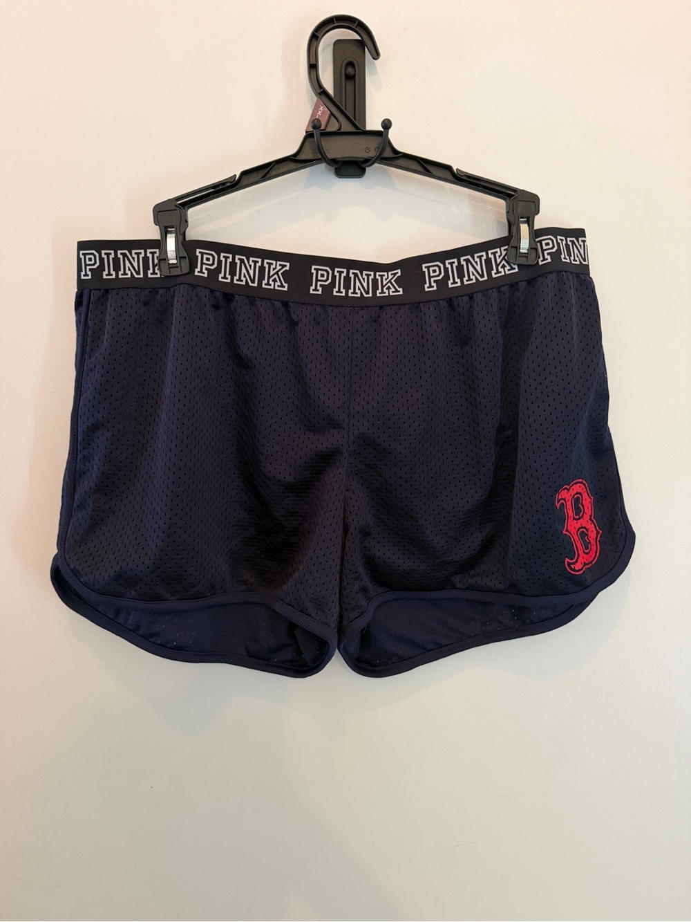 PINK Victoria's Secret Boston Red Sox  Navy Mesh Athletic Shorts